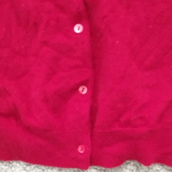 TSE 100% Cashmere Crew Neck Cardigan Sweater Deep Red - Picture 5 of 10